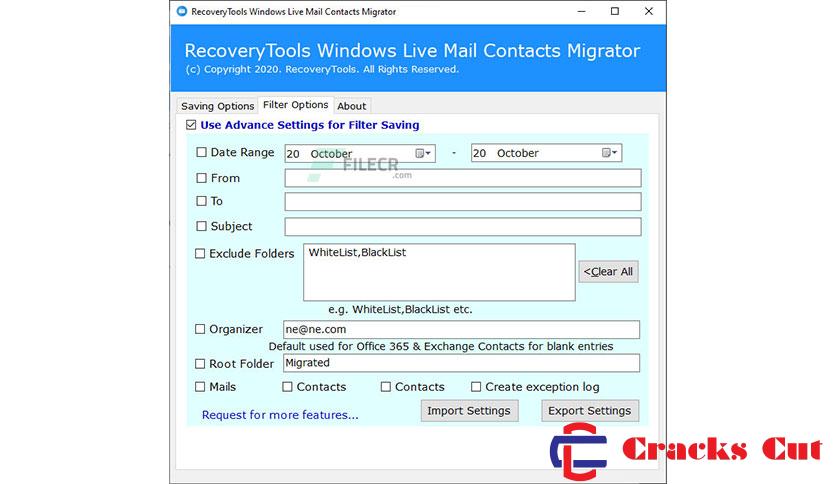 RecoveryTools Windows Live Mail Contacts Migrator Crack