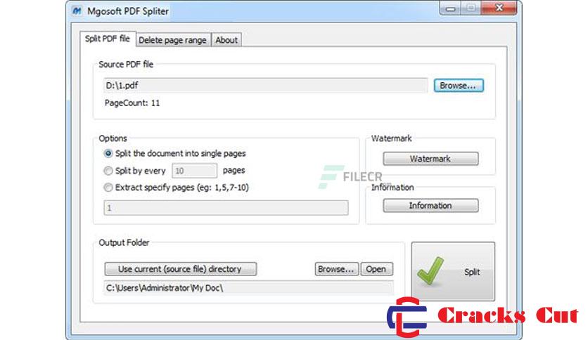 Mgosoft PDF Spliter Crack 